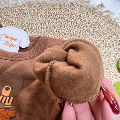 Conj. Casaco Sei Il Mio Sole e Calça de Moletom - Marrom